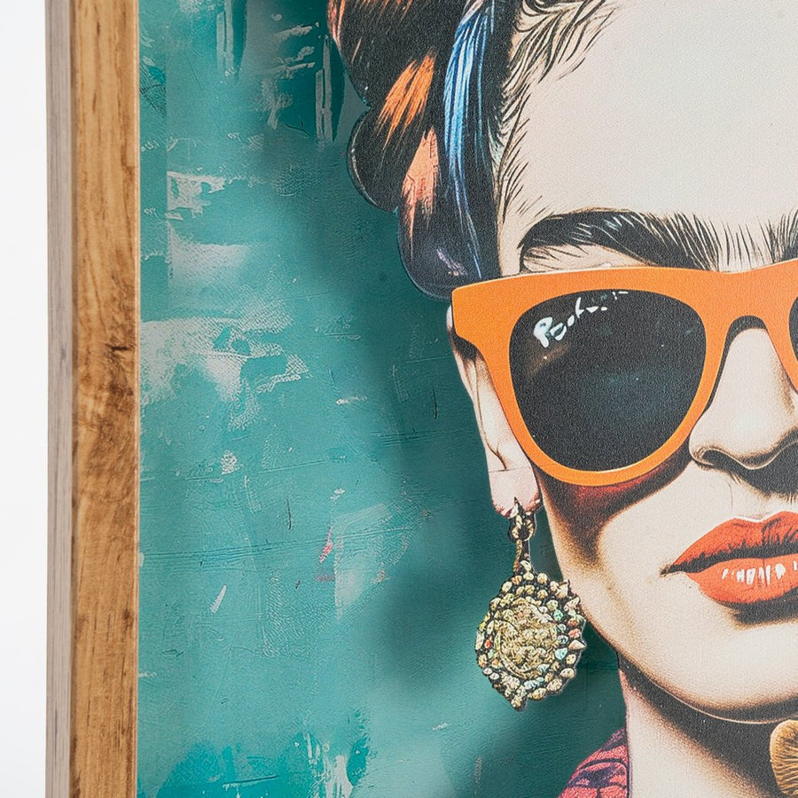 FRAMED WOMAN WOOD-GLASS PRINTED 43 X 3.50 X 63 CM