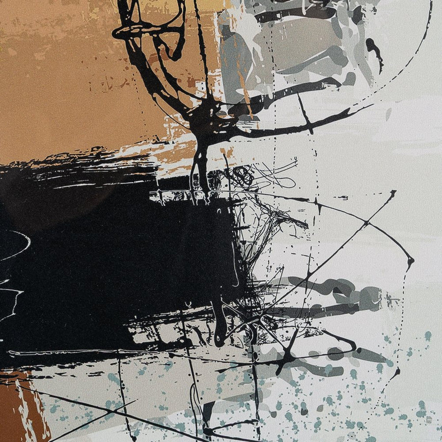 CUADRO ABSTRACTO MADERA-CRISTAL IMPRESO 73 X 3 X 73 CM