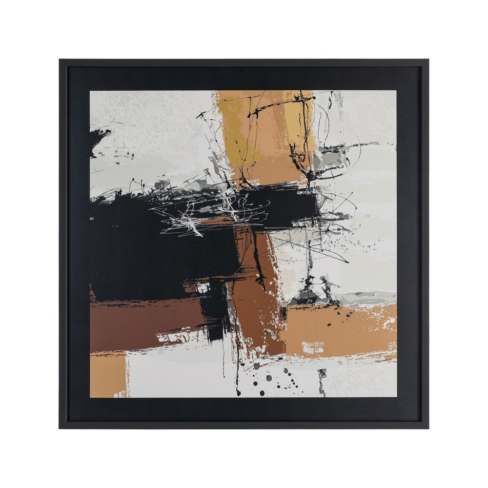 CUADRO ABSTRACTO MADERA-CRISTAL IMPRESO 73 X 3 X 73 CM
