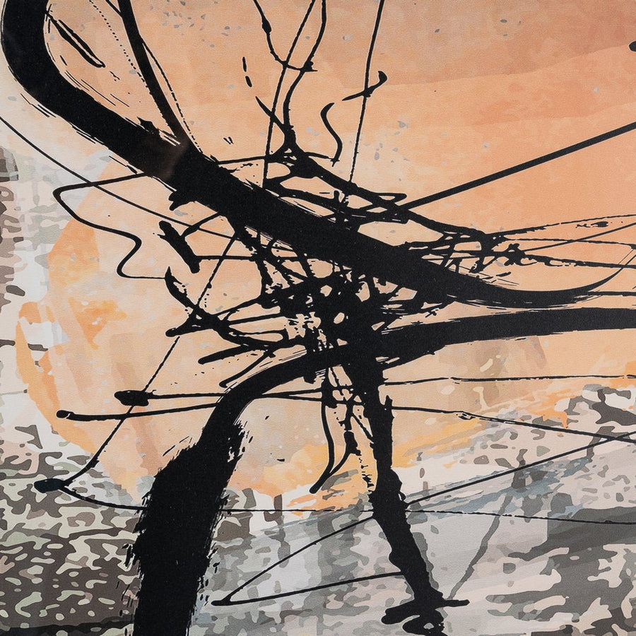 ABSTRACT WOOD-GLASS PRINTED PICTURE 73 X 3 X 73 CM