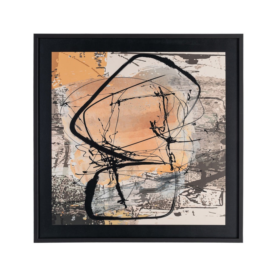 ABSTRACT WOOD-GLASS PRINTED PICTURE 73 X 3 X 73 CM