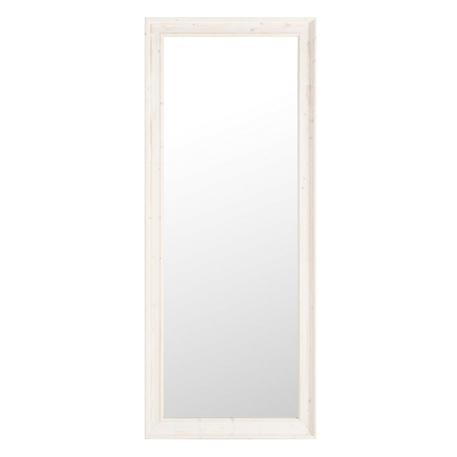 WHITE WOOD DECORATIVE MIRROR 70 X 4.30 X 171 CM