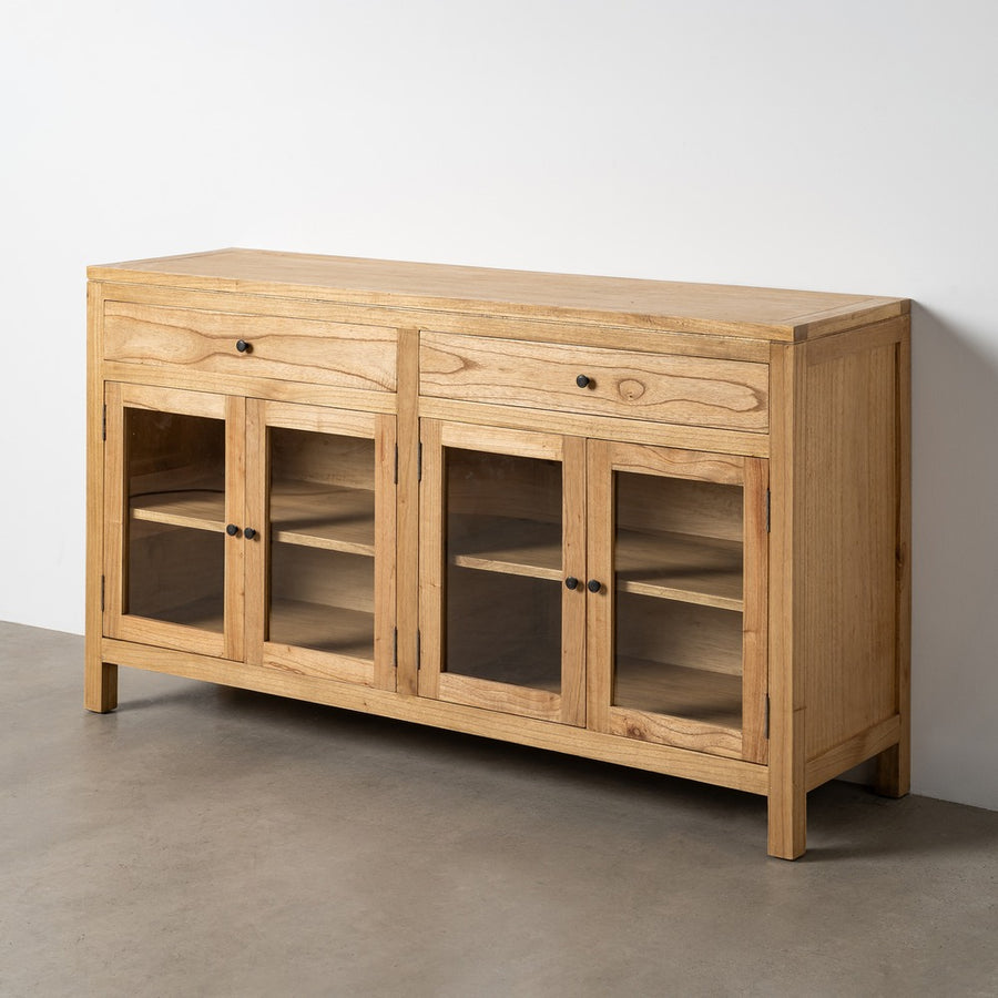 NATURAL MINDI WOOD SIDEBOARD FOR LIVING ROOM 160 X 45 X 89 CM