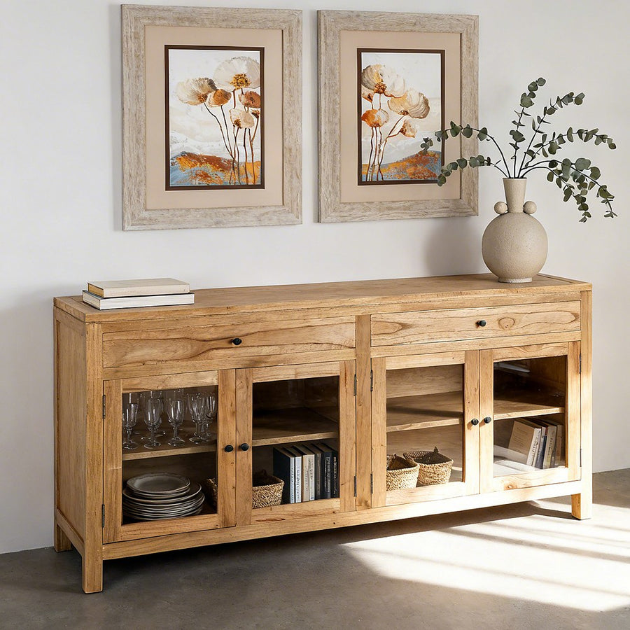 APARADOR NATURAL MADERA MINDI SALÓN 160 X 45 X 89 CM