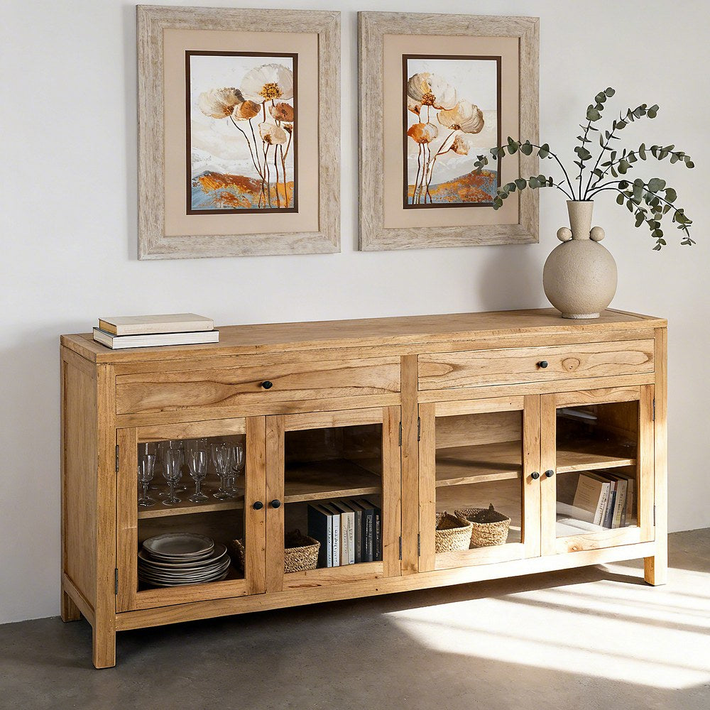 APARADOR NATURAL MADERA MINDI SALÓN 160 X 45 X 89 CM