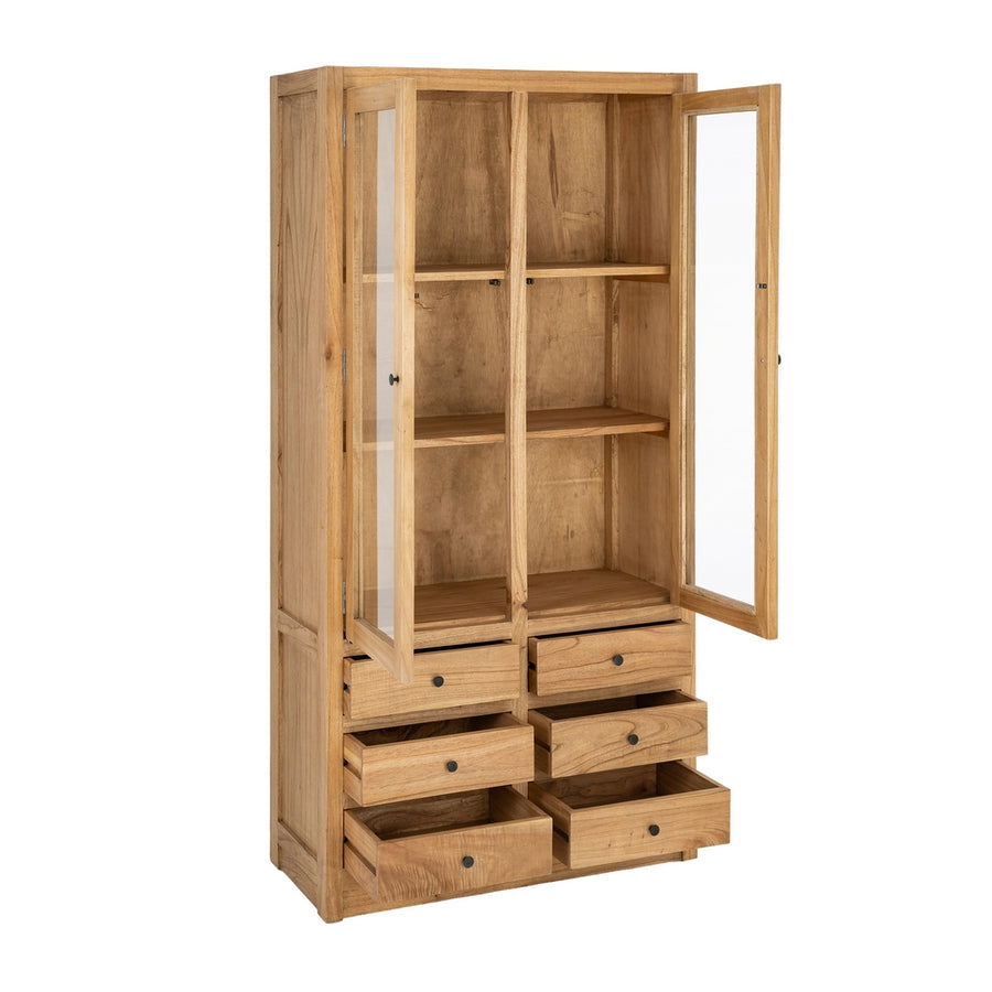 MINDI WOOD DISPLAY CABINET LIVING ROOM 90 X 40 X 180 CM