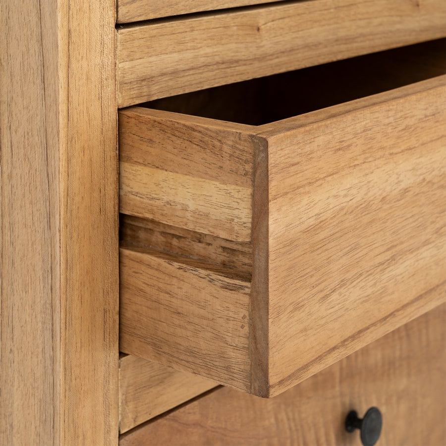 VITRINA NATURAL MADERA MINDI SALÓN 90 X 40 X 180 CM