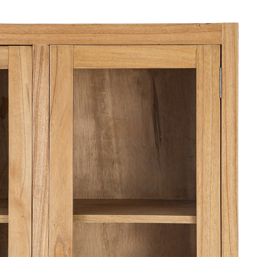 VITRINA NATURAL MADERA MINDI SALÓN 90 X 40 X 180 CM