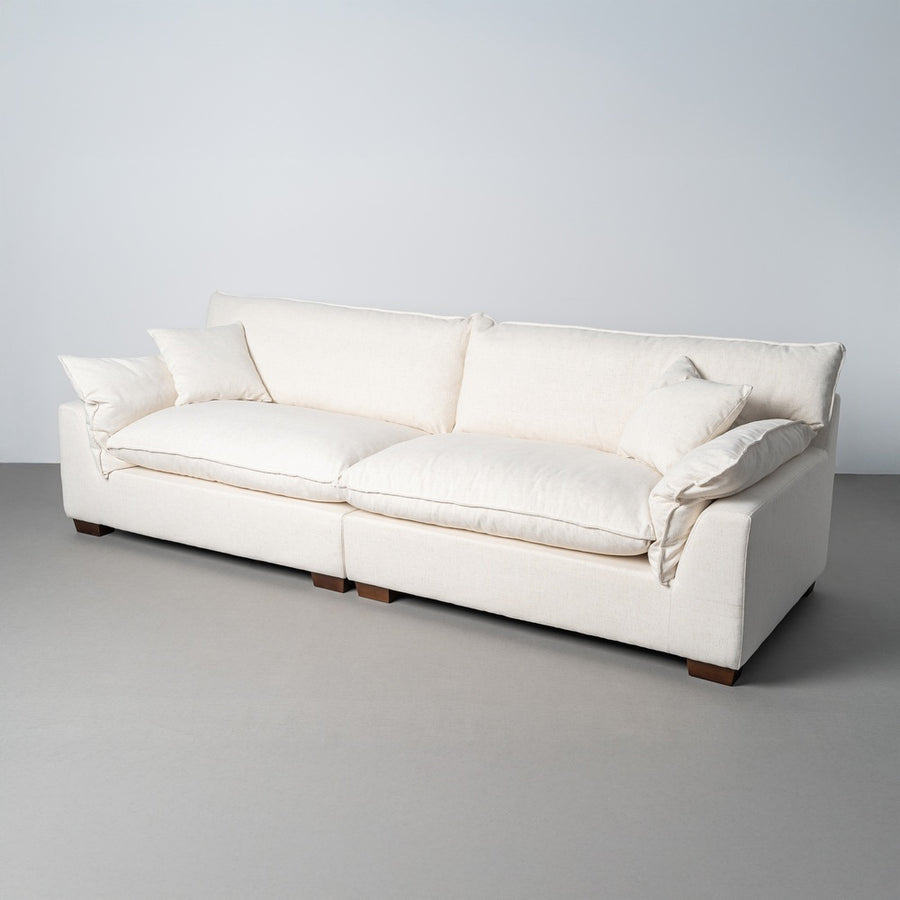 SOFÁ 4 PLAZAS CREMA TEJIDO 282 X 101 X 71 CM
