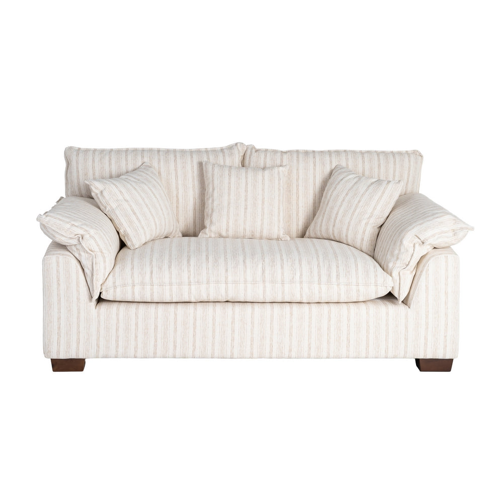 SOFÁ 2 PLAZAS RAYAS CREMA TEJIDO 178 X 101 X 71 CM