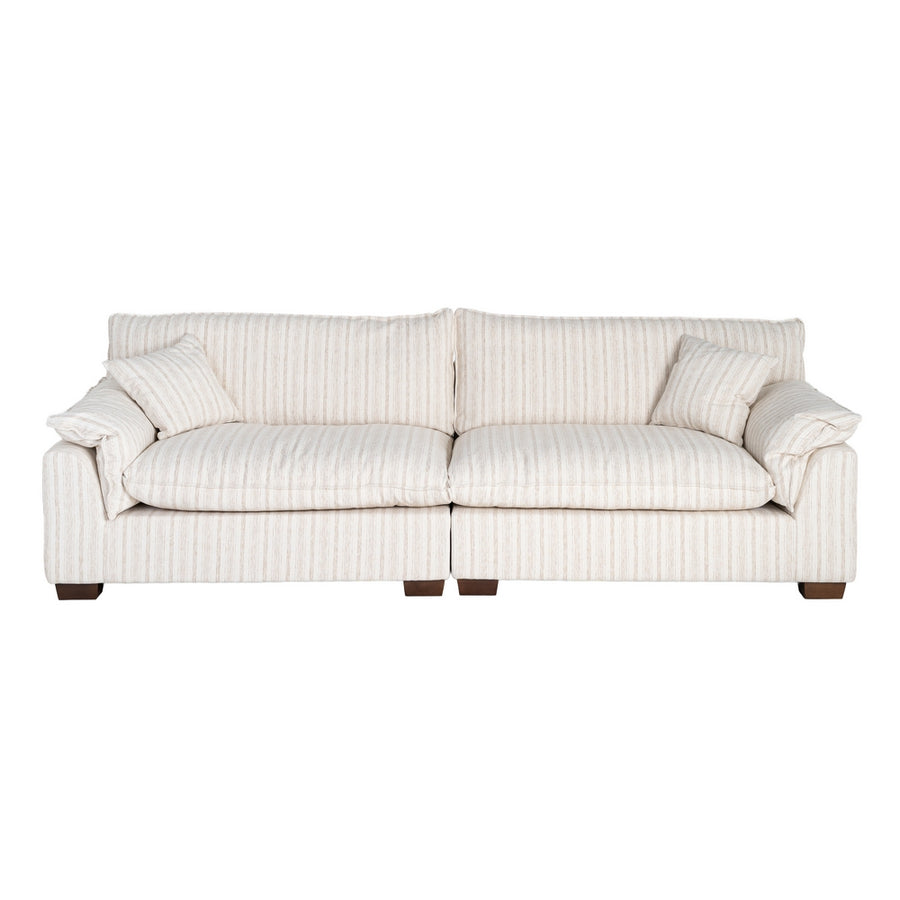 SOFÁ 4 PLAZAS RAYAS CREMA TEJIDO 282 X 101 X 71 CM