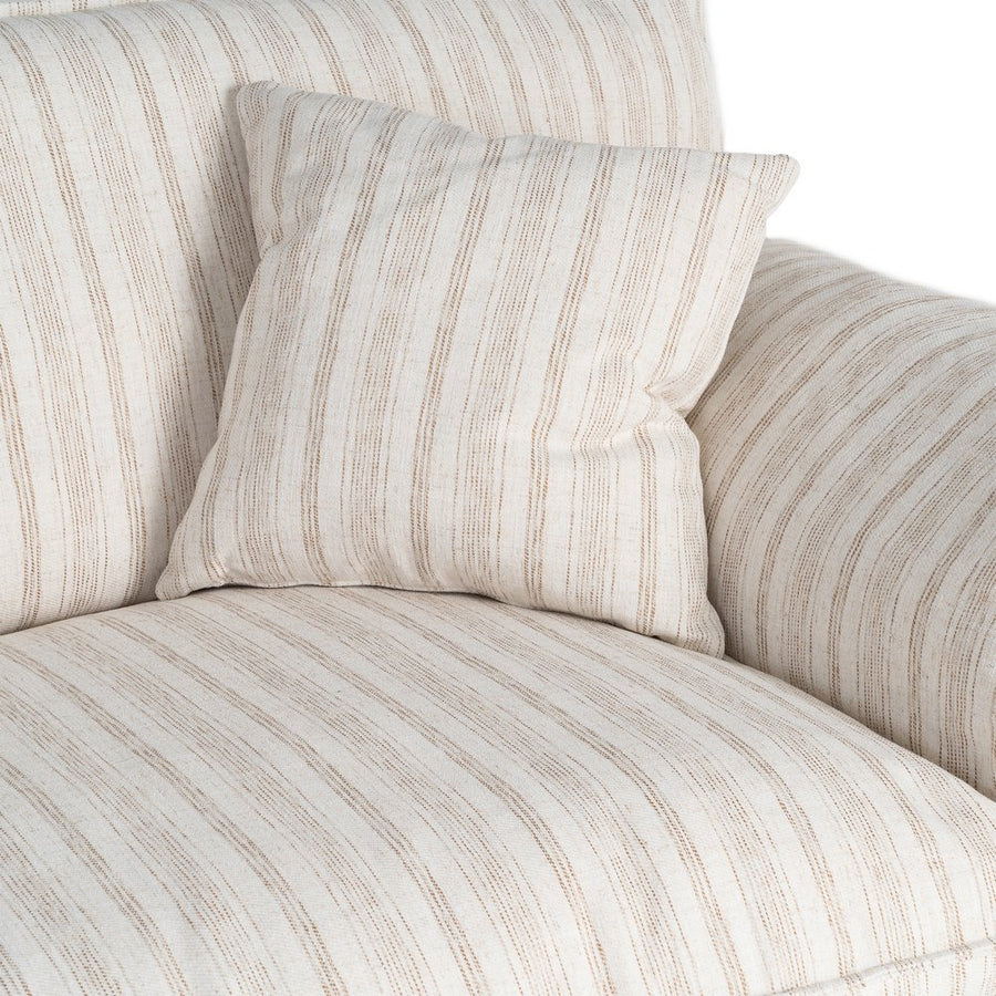 SOFÁ 4 PLAZAS RAYAS CREMA TEJIDO 282 X 101 X 71 CM