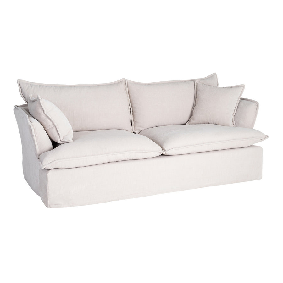 SOFÁ 3 PLAZAS CREMA TEJIDO 221 X 103 X 72 CM