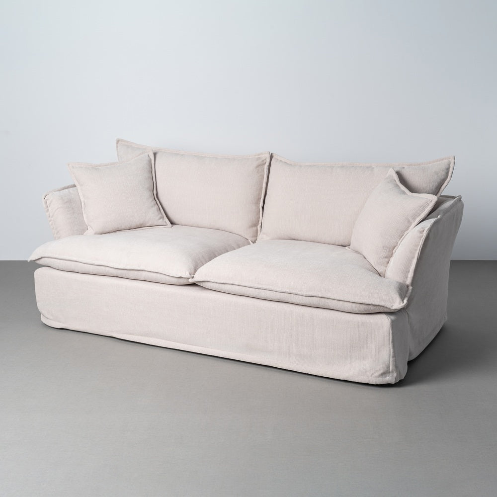 SOFÁ 3 PLAZAS CREMA TEJIDO 221 X 103 X 72 CM