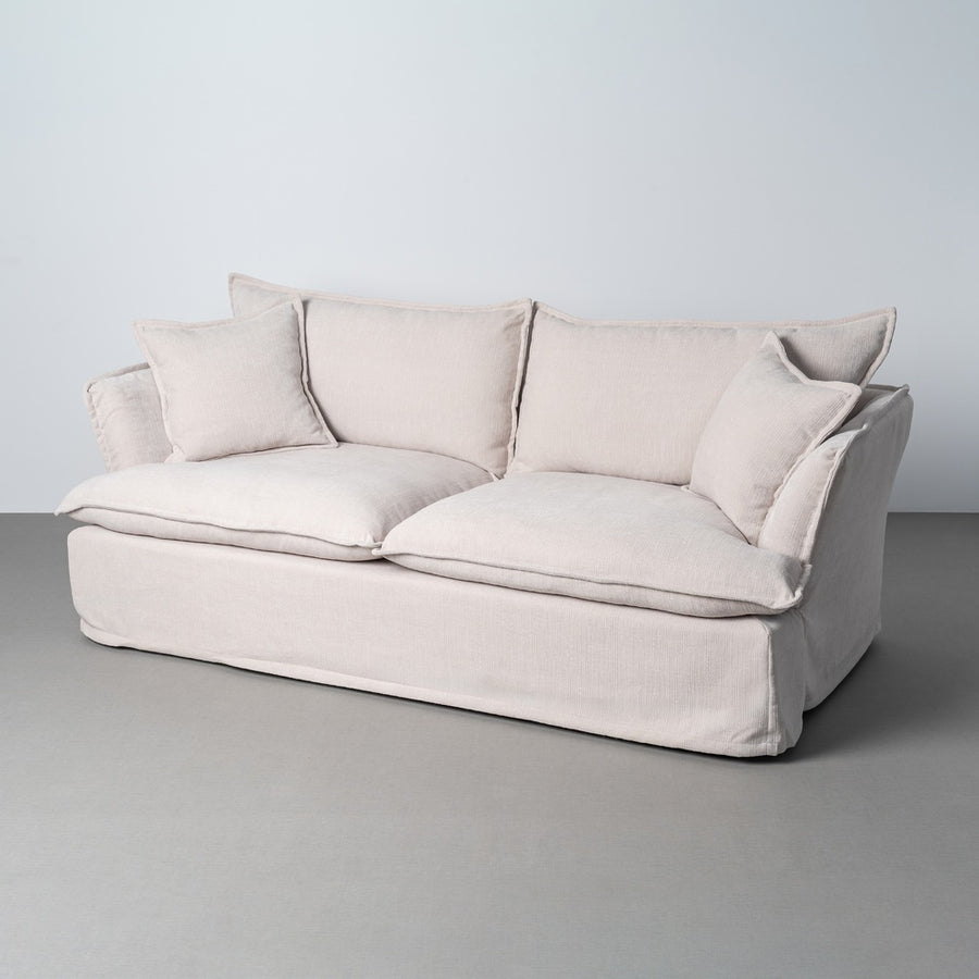 SOFÁ 3 PLAZAS CREMA TEJIDO 221 X 103 X 72 CM