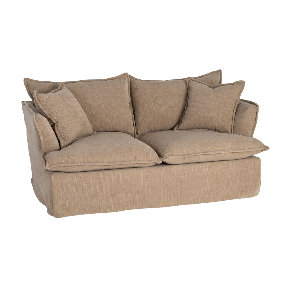 SOF� 2 PLAZAS BEIGE OSCURO TEJIDO 181 X 103 X 72 CM