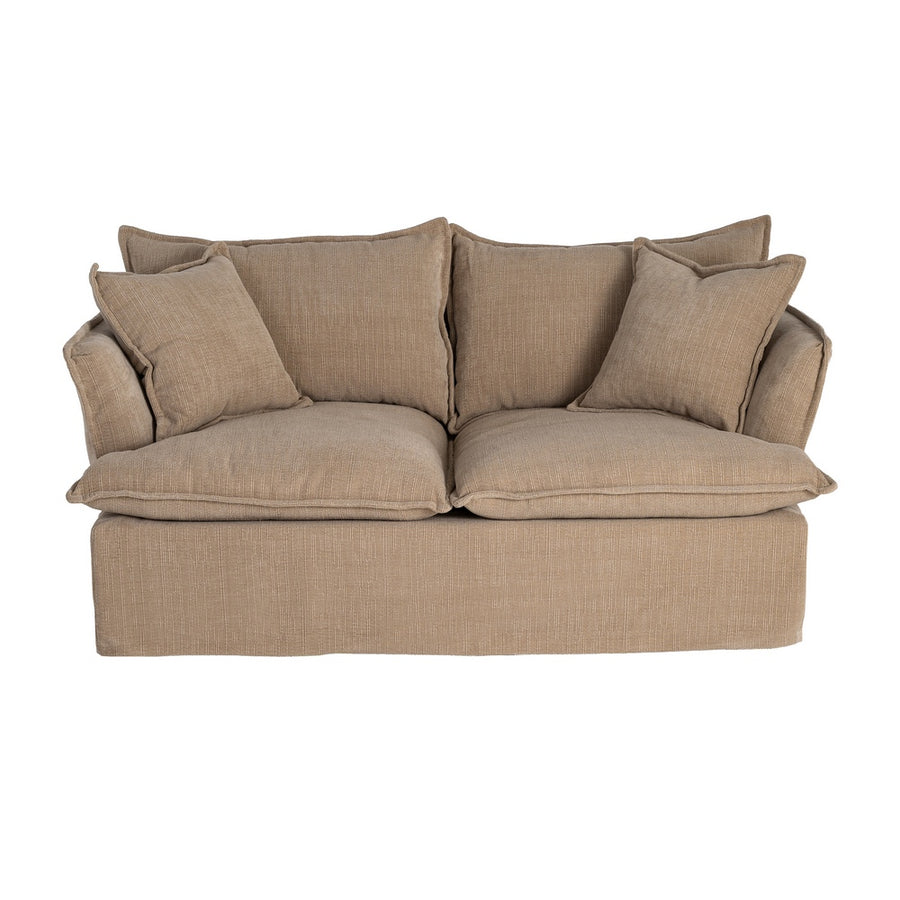 SOFÁ 2 PLAZAS BEIGE OSCURO TEJIDO 181 X 103 X 72 CM