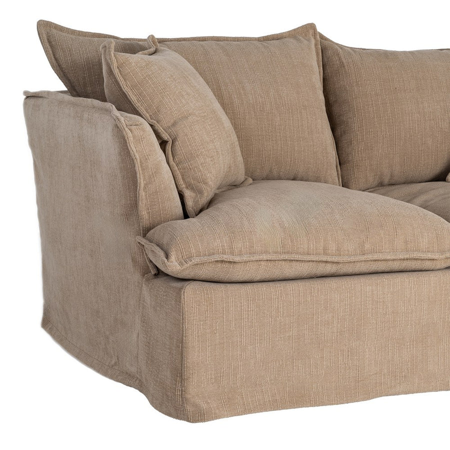 SOFÁ 2 PLAZAS BEIGE OSCURO TEJIDO 181 X 103 X 72 CM