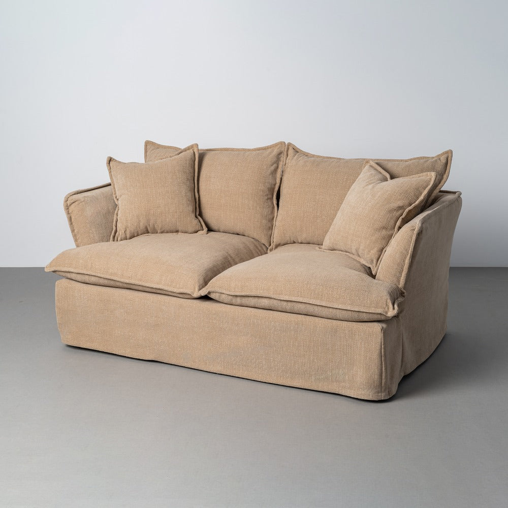 SOFÁ 2 PLAZAS BEIGE OSCURO TEJIDO 181 X 103 X 72 CM