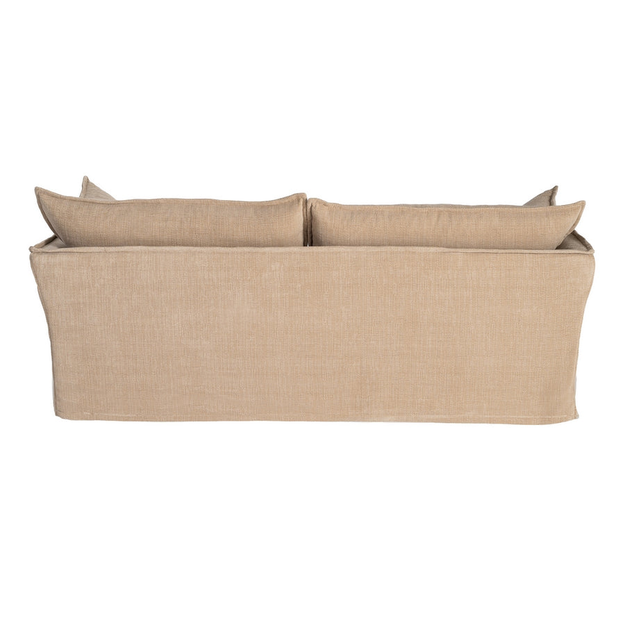 SOFÁ 3 PLAZAS BEIGE OSCURO TEJIDO 221 X 103 X 72 CM