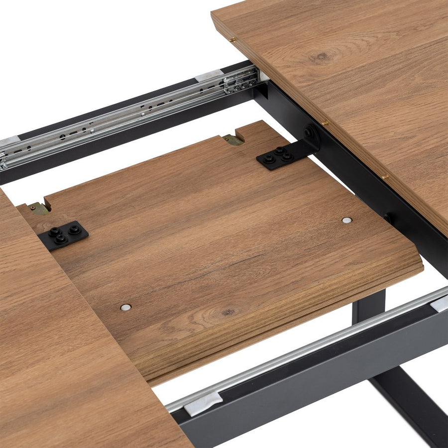 MESA EXTENSIBLE NATURAL DM-METAL SALÓN 120 X 80 X 76 CM