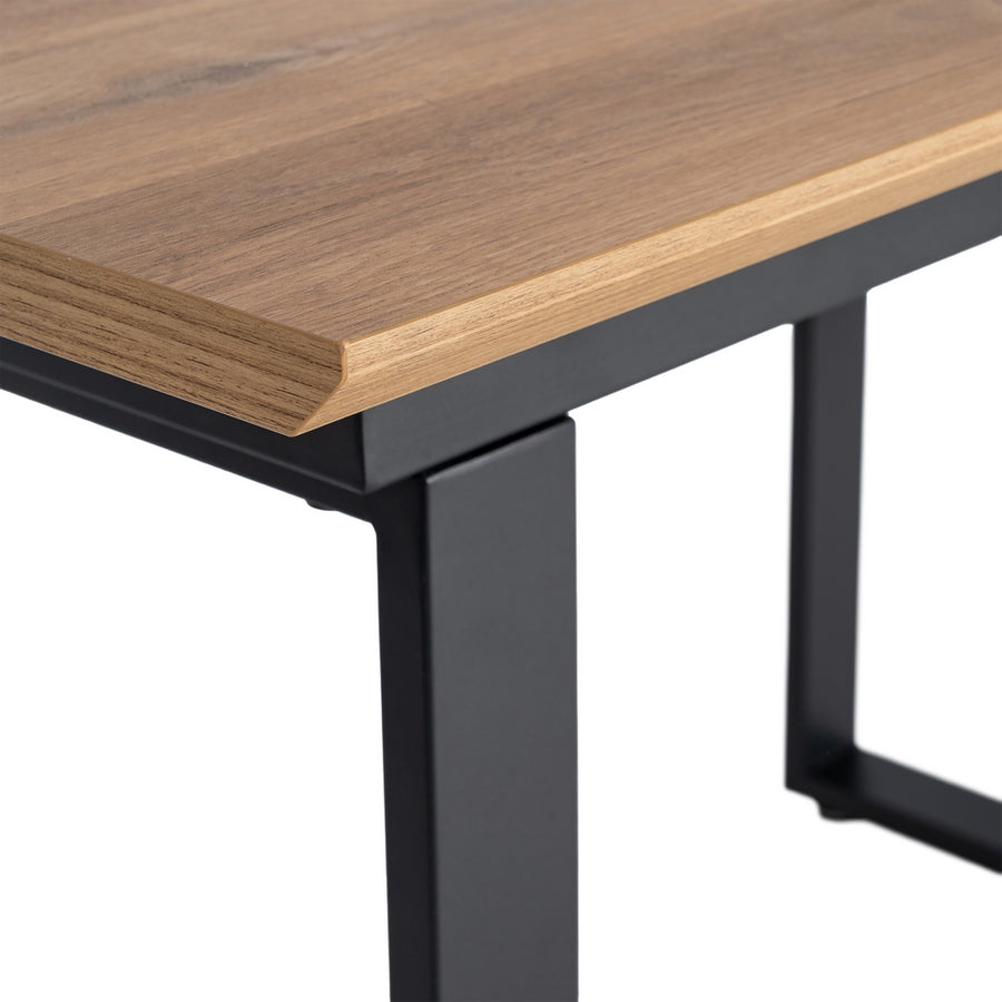 MESA EXTENSIBLE NATURAL DM-METAL SALÓN 120 X 80 X 76 CM