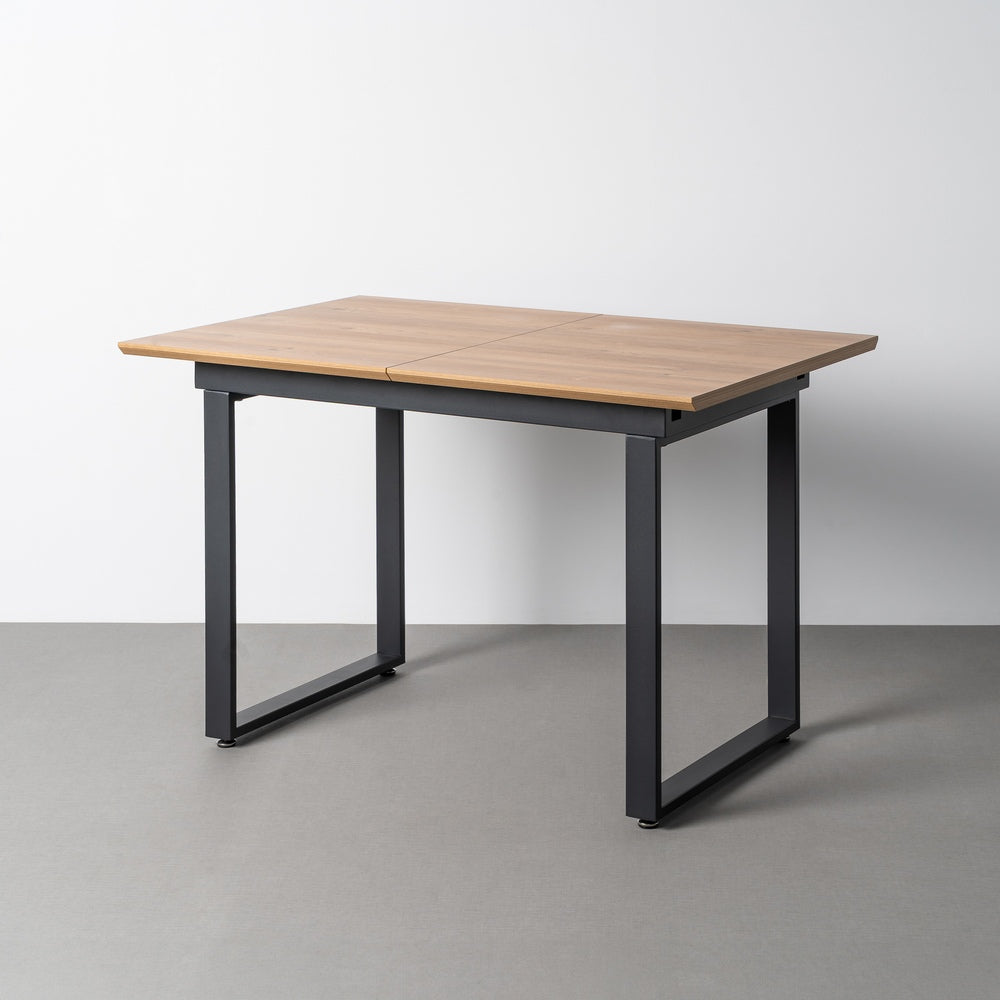 MESA EXTENSIBLE NATURAL DM-METAL SALÓN 120 X 80 X 76 CM