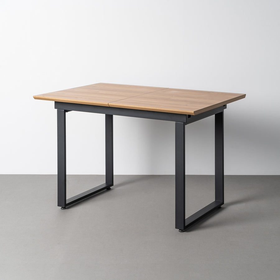 MESA EXTENSIBLE NATURAL DM-METAL SALÓN 120 X 80 X 76 CM