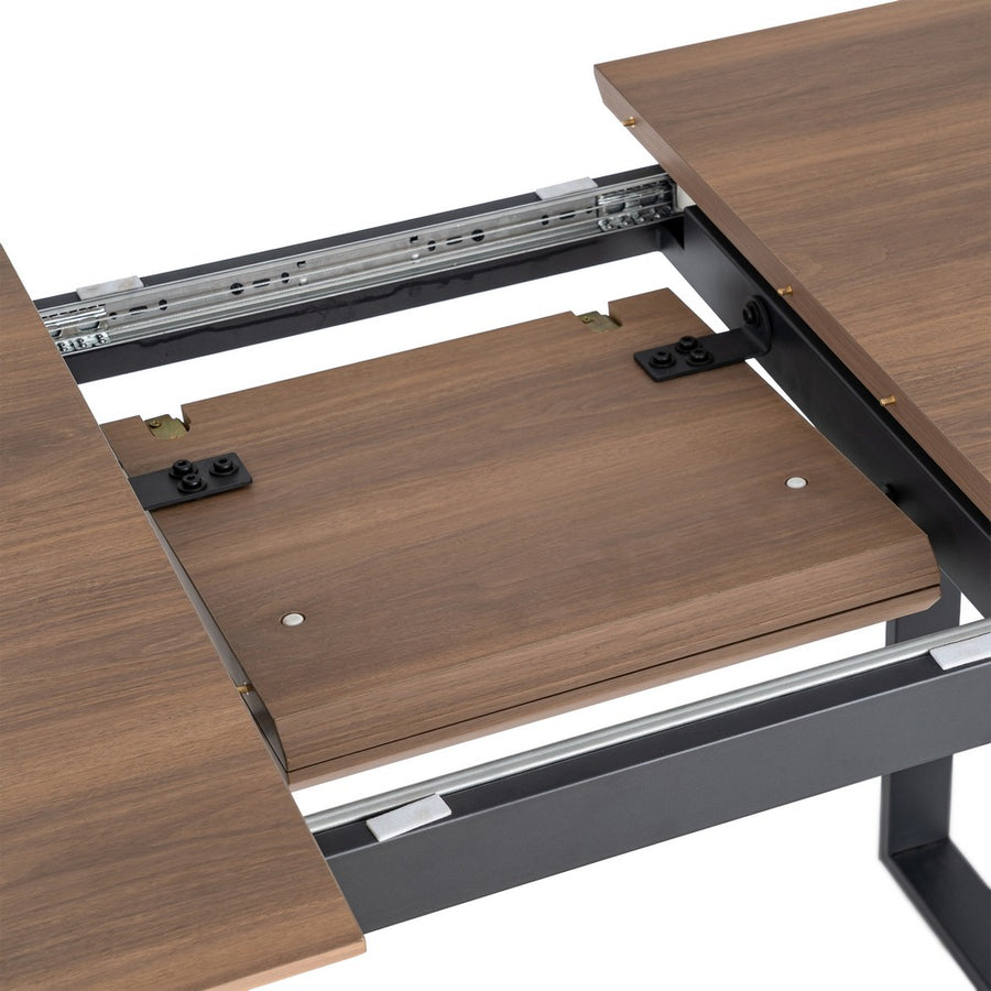 MESA EXTENSIBLE MARRÓN DM-METAL SALÓN 120 X 80 X 76 CM
