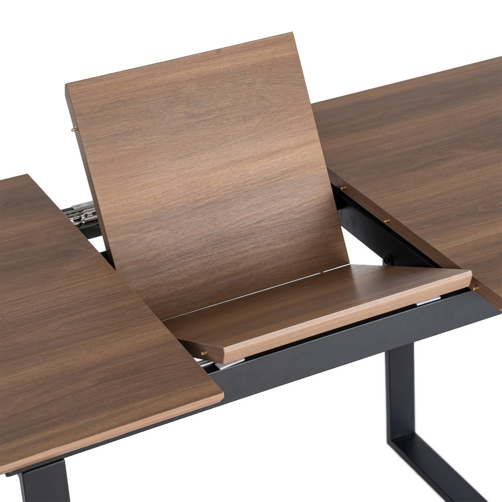 MESA EXTENSIBLE MARRÓN DM-METAL SALÓN 120 X 80 X 76 CM