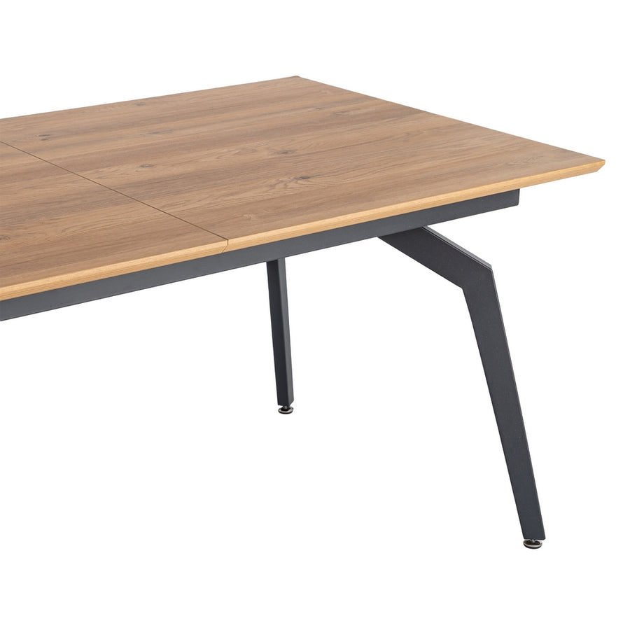 MESA EXTENSIBLE NATURAL DM-METAL SALÓN 160 X 90 X 76 CM