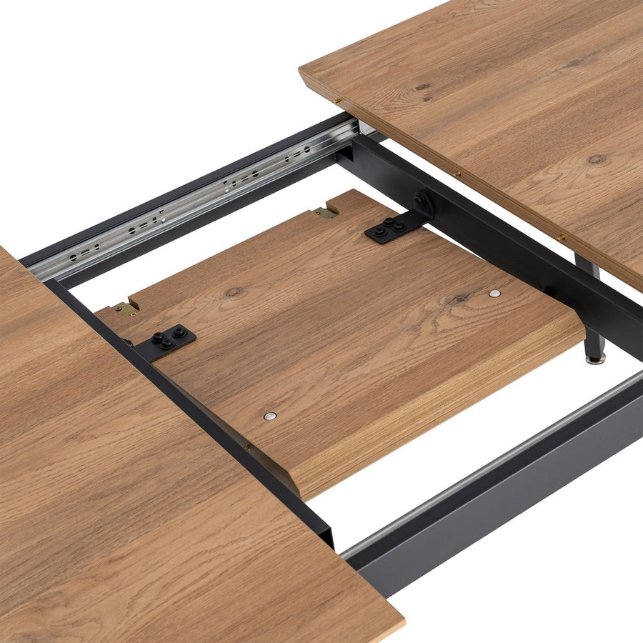 MESA EXTENSIBLE NATURAL DM-METAL SALÓN 160 X 90 X 76 CM