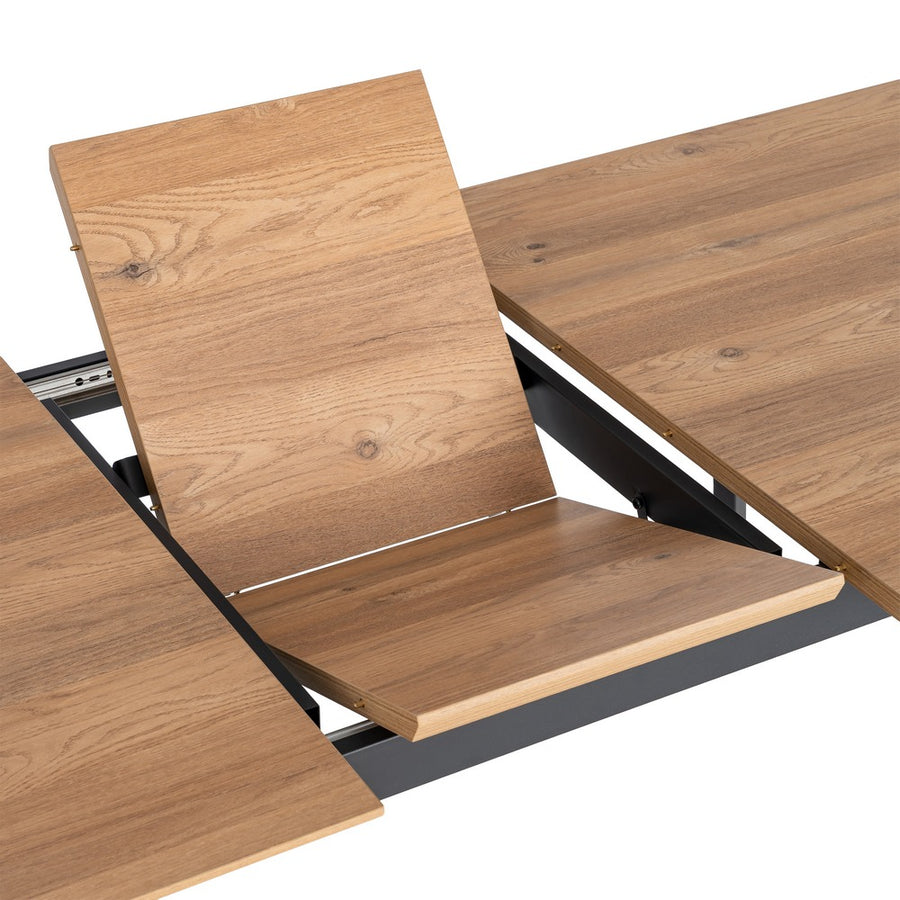 MESA EXTENSIBLE NATURAL DM-METAL SALÓN 160 X 90 X 76 CM