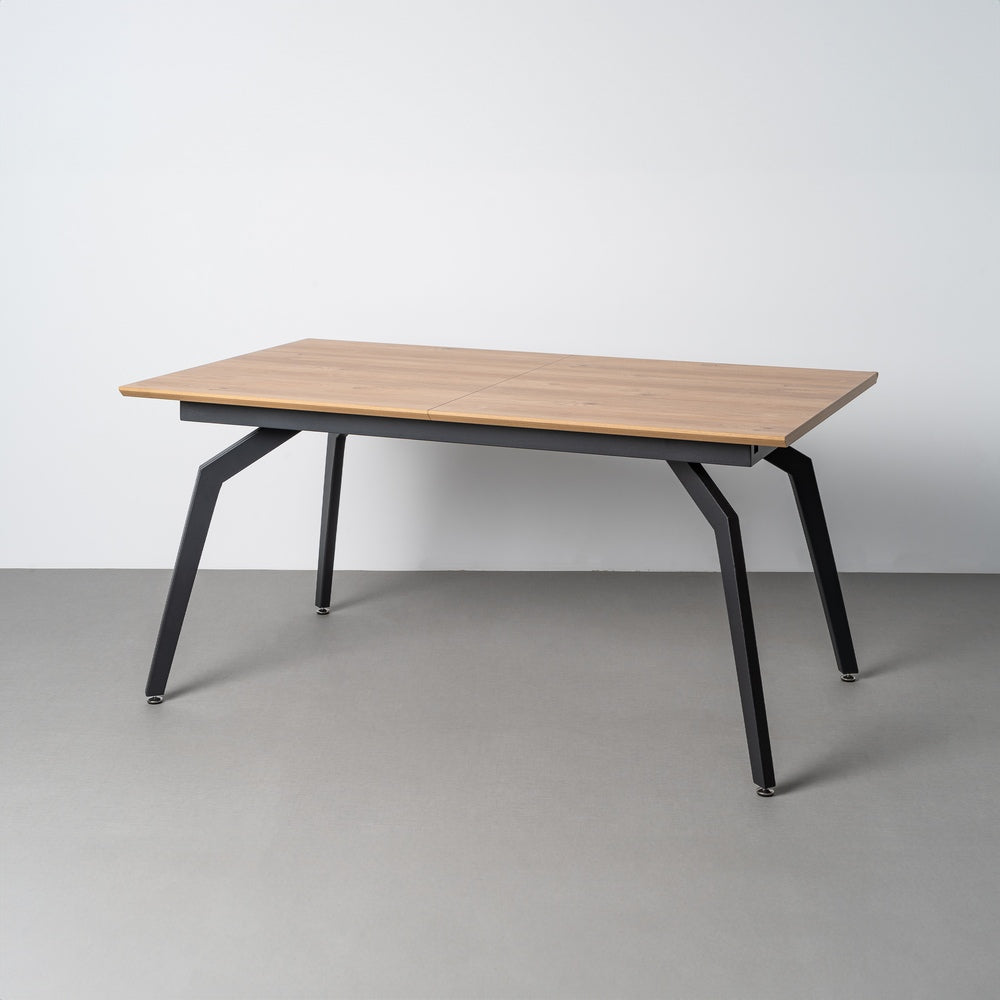 MESA EXTENSIBLE NATURAL DM-METAL SALÓN 160 X 90 X 76 CM
