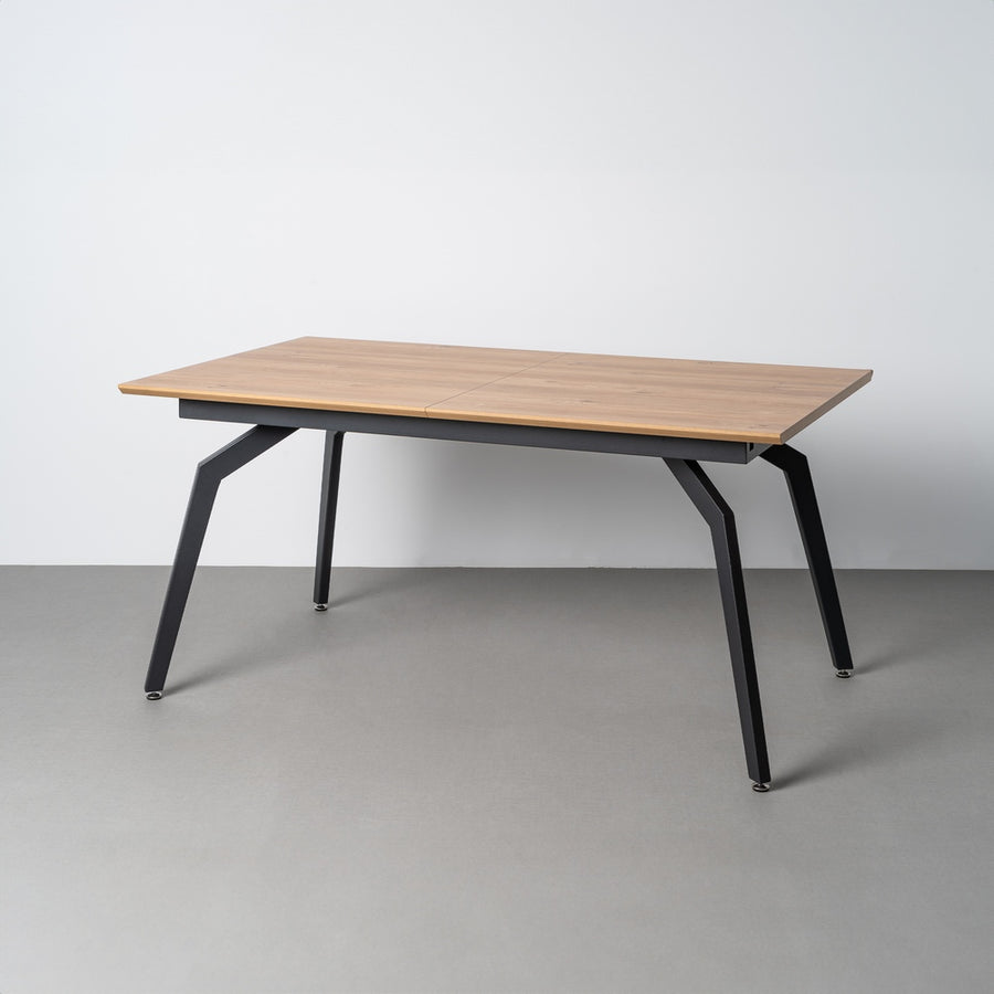 MESA EXTENSIBLE NATURAL DM-METAL SALÓN 160 X 90 X 76 CM