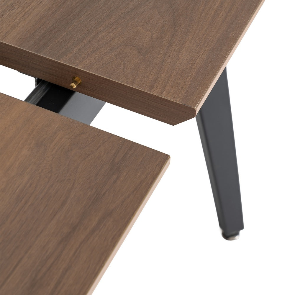 MESA EXTENSIBLE MARR�N DM-METAL SAL�N 160 X 90 X 76 CM