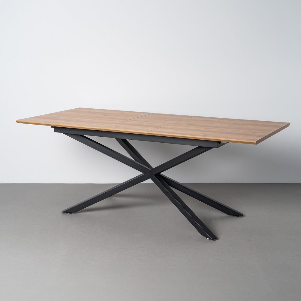 MESA EXTENSIBLE NATURAL DM-METAL SAL�N 160 X 90 X 76 CM