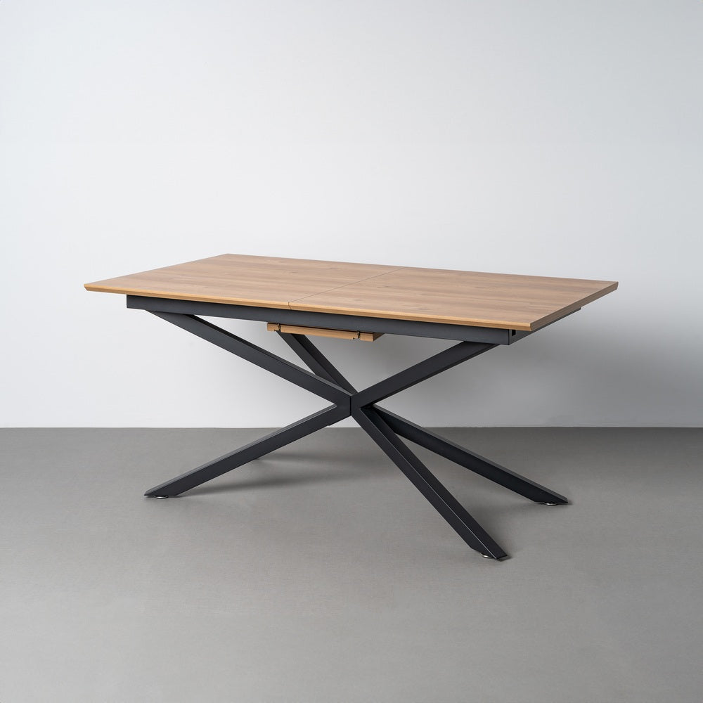MESA EXTENSIBLE NATURAL DM-METAL SALÓN 160 X 90 X 76 CM