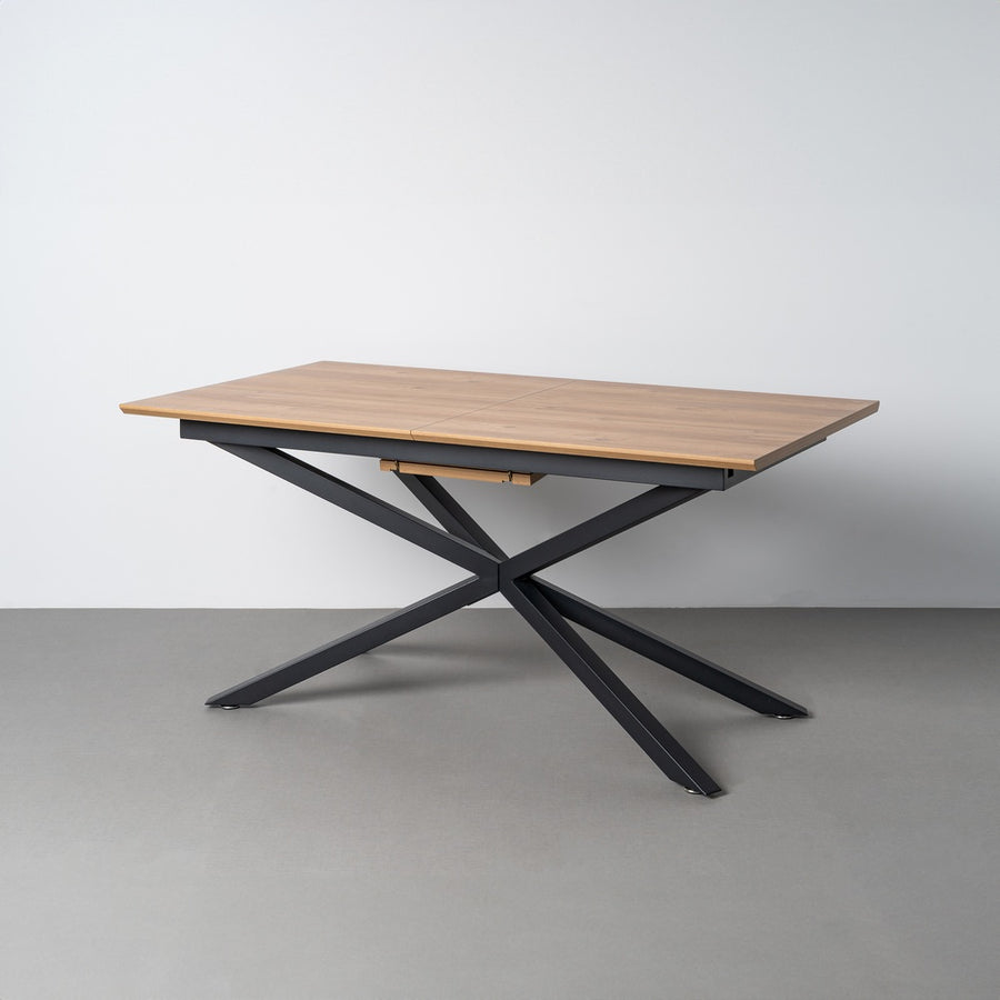 MESA EXTENSIBLE NATURAL DM-METAL SALÓN 160 X 90 X 76 CM