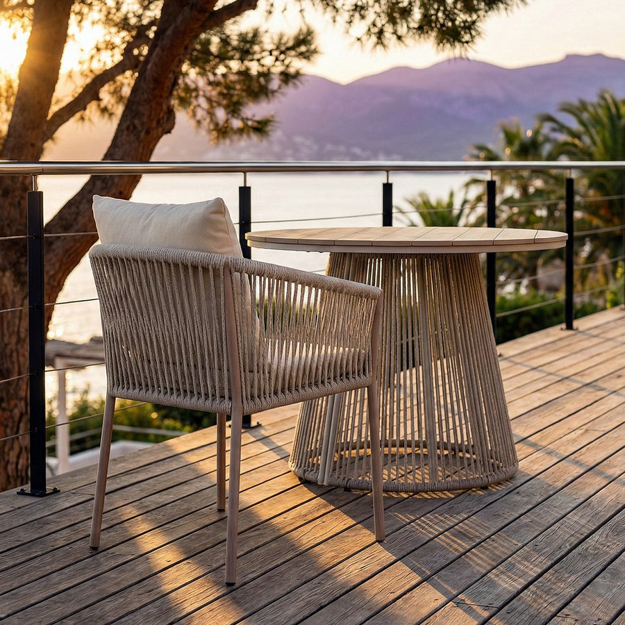 SILLA ACERO-RATTÁN PE EXTERIOR 57 X 58 X 74,50 CM