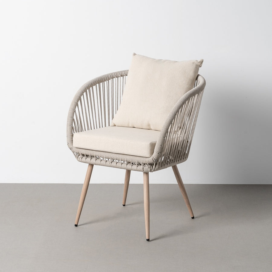 SILLA ACERO-RATTÁN PE EXTERIOR 66 X 65 X 80 CM