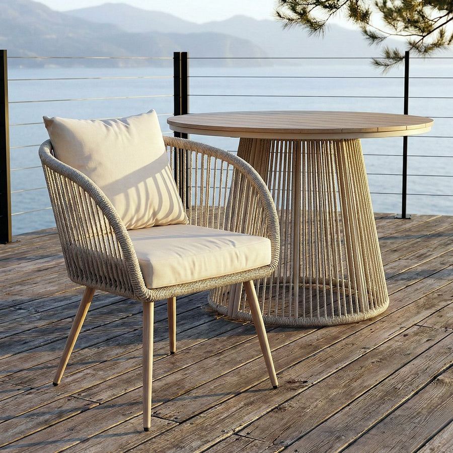 SILLA ACERO-RATTÁN PE EXTERIOR 66 X 65 X 80 CM