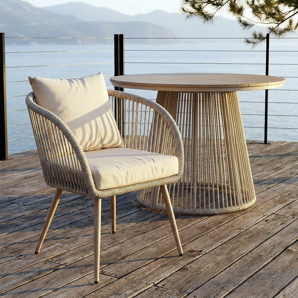 SILLA ACERO-RATTÁN PE EXTERIOR 66 X 65 X 80 CM