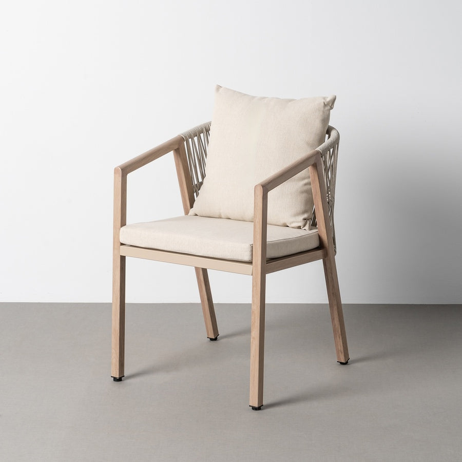 SILLA ACERO-RATTÁN PE EXTERIOR 54 X 61 X 78 CM