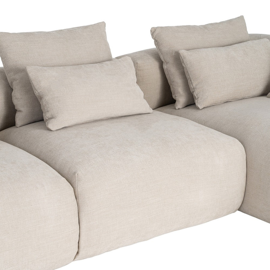 SOFÁ CHAISE LONGUE DERECHA CREMA TEJIDO 307 X 202 X 81 CM