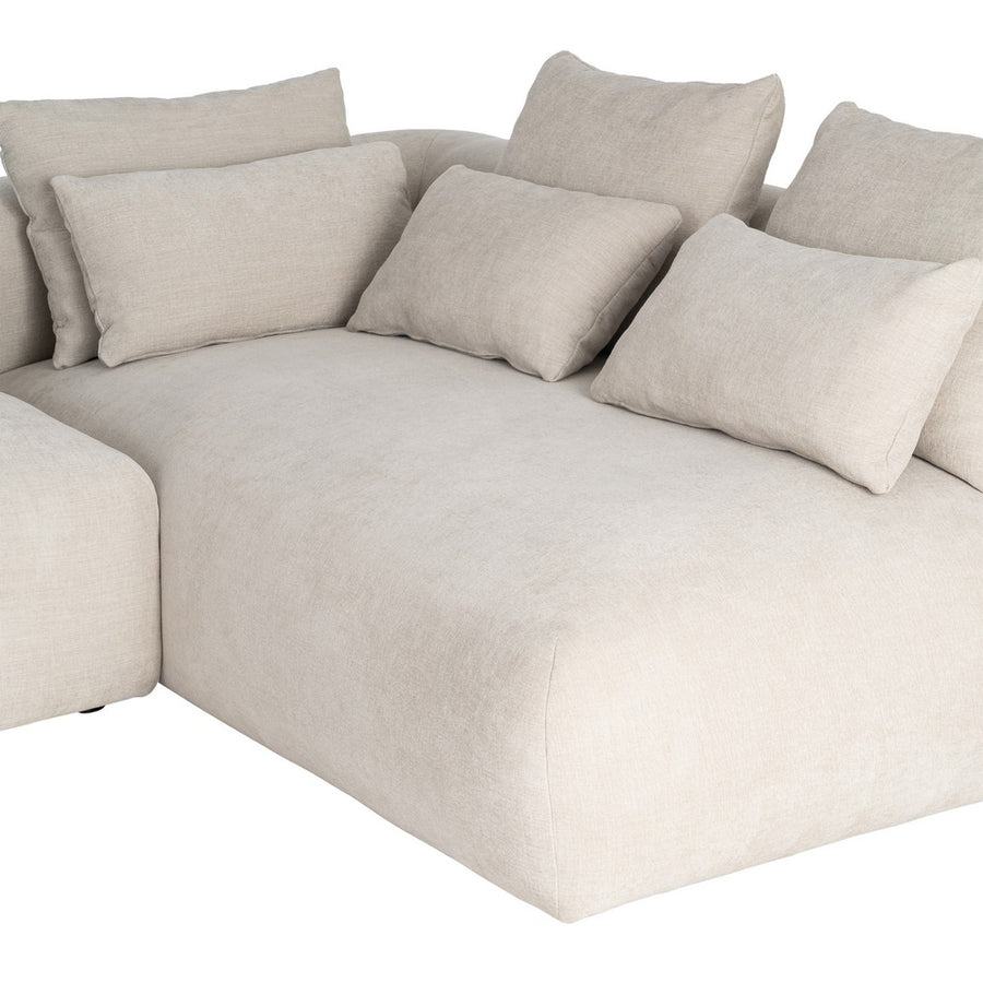 SOFÁ CHAISE LONGUE DERECHA CREMA TEJIDO 307 X 202 X 81 CM