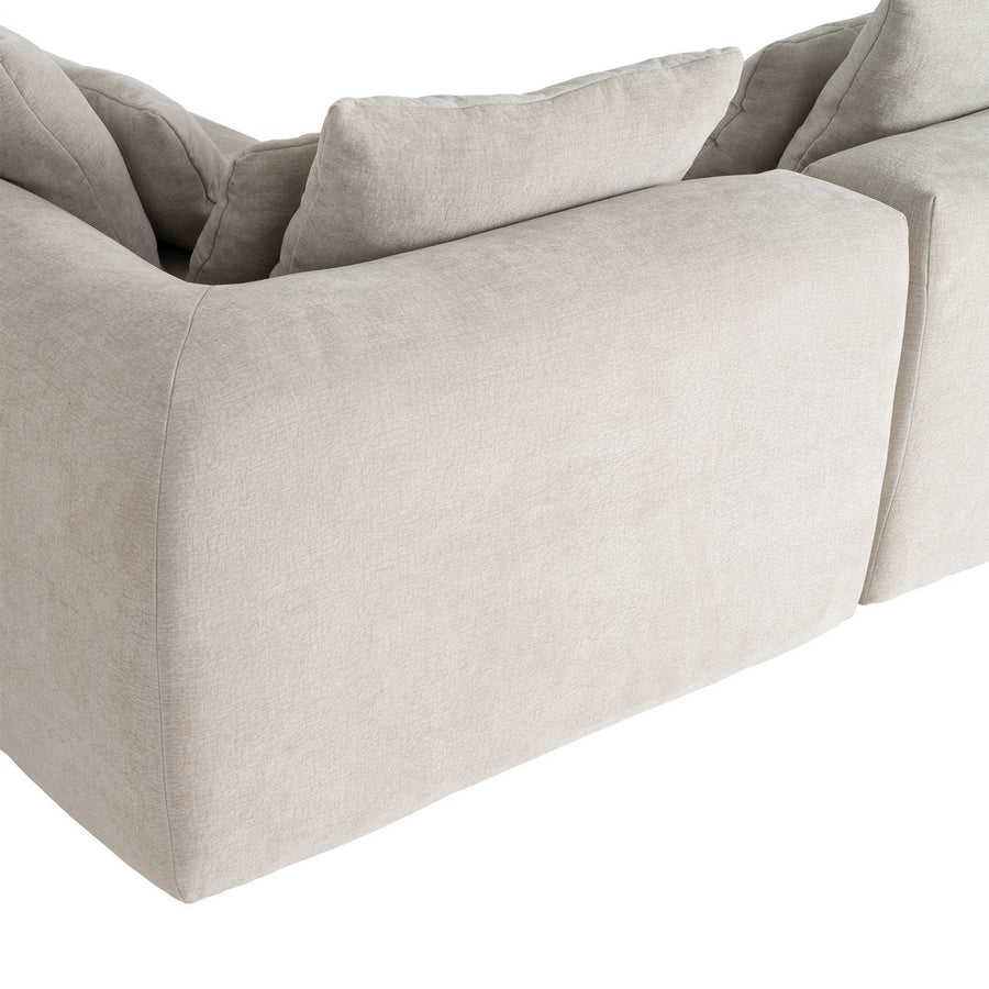 SOFÁ CHAISE LONGUE DERECHA CREMA TEJIDO 307 X 202 X 81 CM