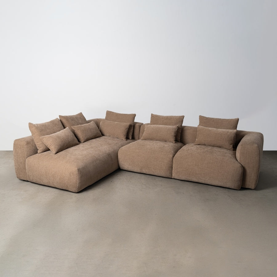 SOFÁ CHAISE LONGUE IZQUIERDA BEIGE 307 X 202 X 81 CM
