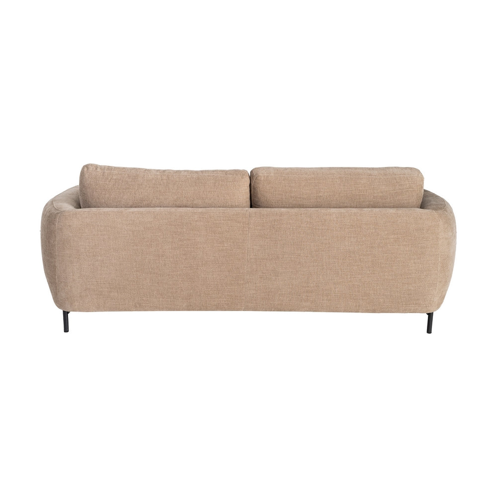 SOF� 3 PLAZAS MARR�N CLARO TEJIDO-METAL 229 X 92 X 88 CM