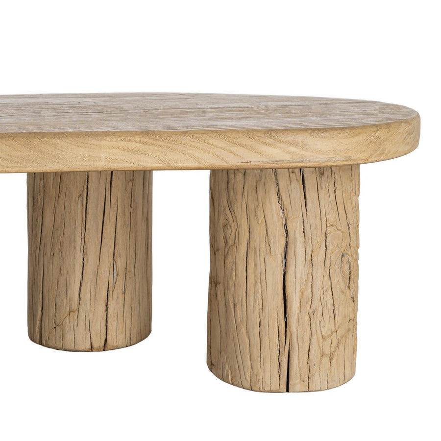 MESA CENTRO MADERA DE OLMO SALÓN 127 X 69 X 38 CM